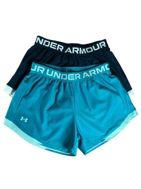 Under Armour Womens Play UP 2.0 Set Of 2 Shorts Crest Blue & Navy Blue S M/P